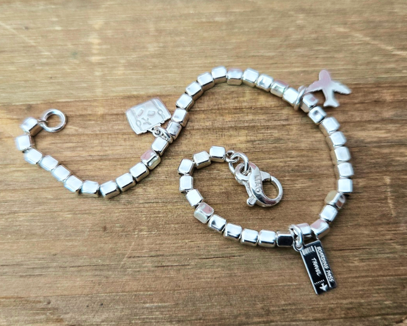 Charm argento 925 viaggio love zirconi mondo aereo - Abbigliamento e Accessori In vendita a Potenza
