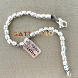 G.S2404 - NUOVO INIZIO 🪬 Bracciale Argento 925 barilotti martellati e targhetta personalizzabile