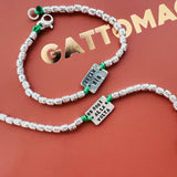 G.S2402 - Bracciale Argento 925 barilotti martellati e targhetta centrale personalizzabile