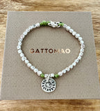 G.S2409 - VIAGGIATRICE 🧳 Bracciale Argento 925 cubotti piccoli e medaglietta personalizzabile