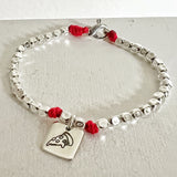 G.P2410 - Bracciale Argento 925 cubotti piccoli e medaglietta “PIZZA” 🍕