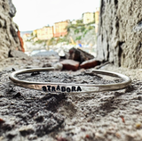 G.8101 - Bracciale rigido Argento 925 con incisione Mod. HAMMERED