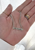 G.8112 Bracciale Argento 925 targhetta incisa catenina grumetta