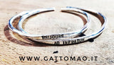 G.8101 - Bracciale rigido Argento 925 con incisione Mod. HAMMERED
