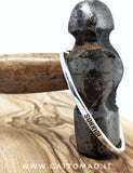G.8101 - Bracciale rigido Argento 925 con incisione Mod. HAMMERED