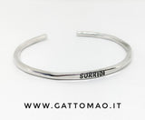 G.8101 - Bracciale rigido Argento 925 con incisione Mod. HAMMERED