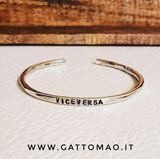 G.8101 - Bracciale rigido Argento 925 con incisione Mod. HAMMERED