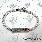 G.8947 Bracciale Argento 925 cubotti e targa centrale