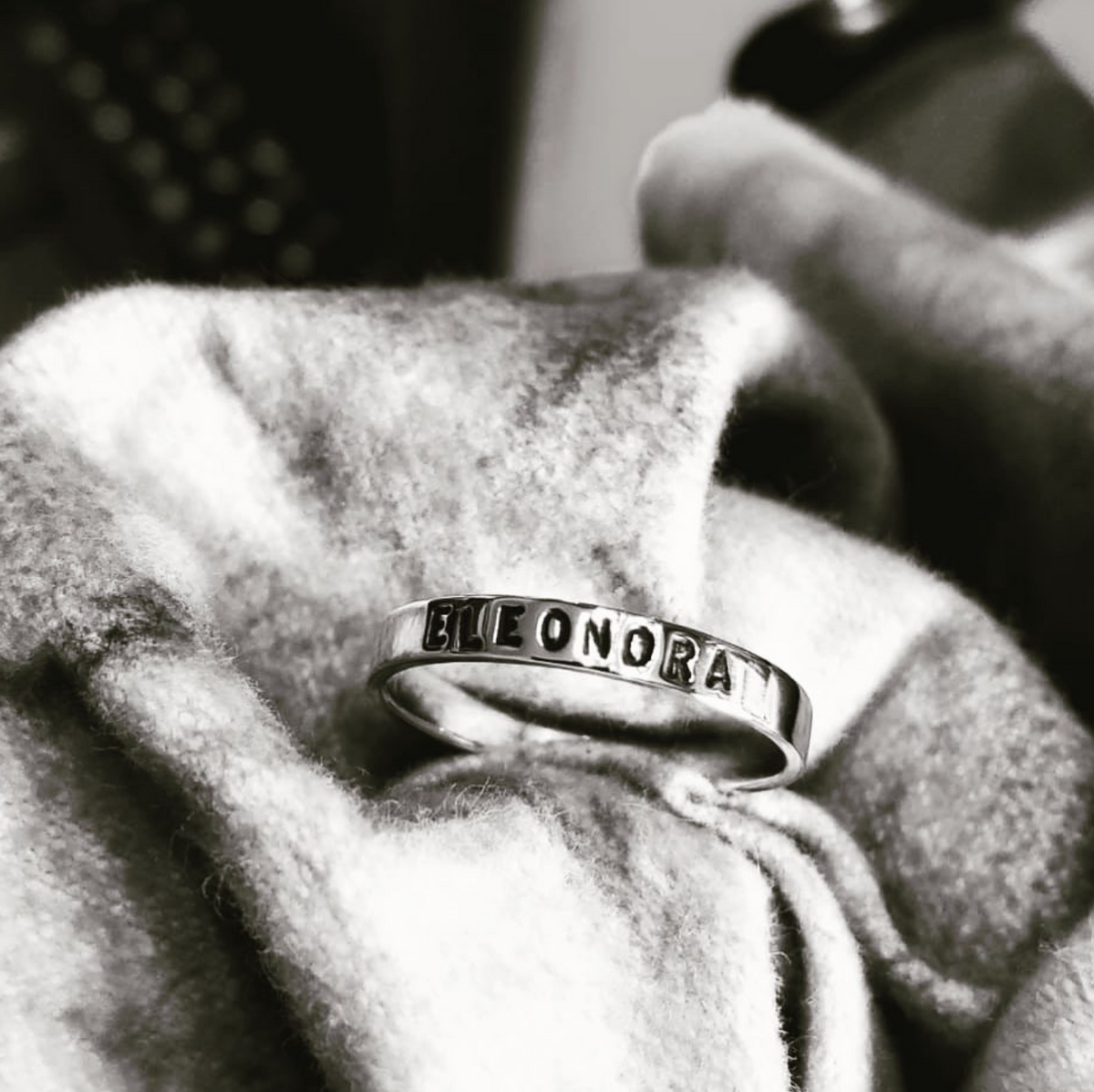 Anello Banda Larga In Argento 925 Fatto A Mano - Meditazione, Gioiello Vintage - Taglia D-7