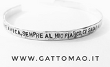 G.8103 - Bracciale rigido Argento 925 con incisione. Versione piatta martellata