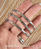 G.8101 - Bracciale rigido Argento 925 con incisione Mod. HAMMERED