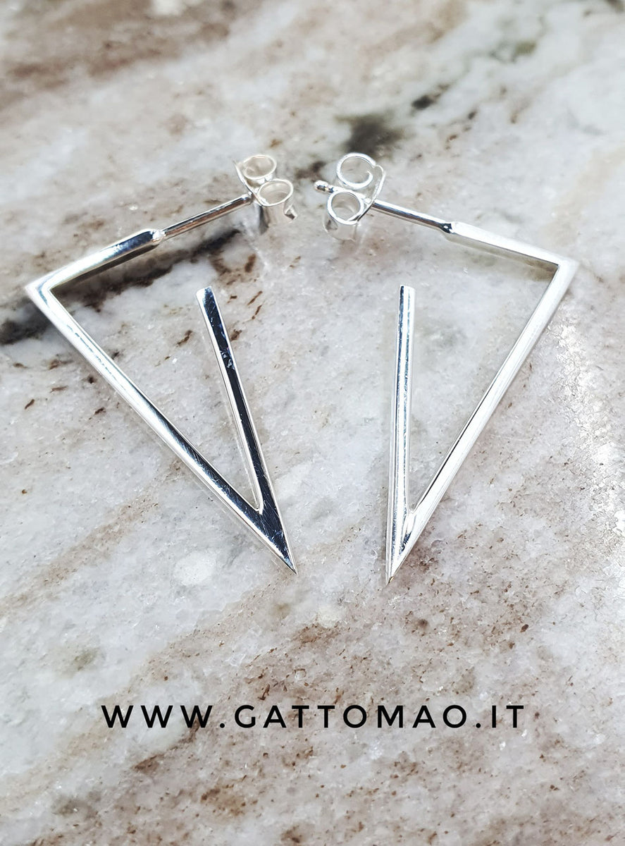 G.8728 Orecchini Argento 925 Goccia decorata – GATTOMAO