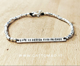 G.8135 Bracciale Argento 925 mini cubotti e targhetta