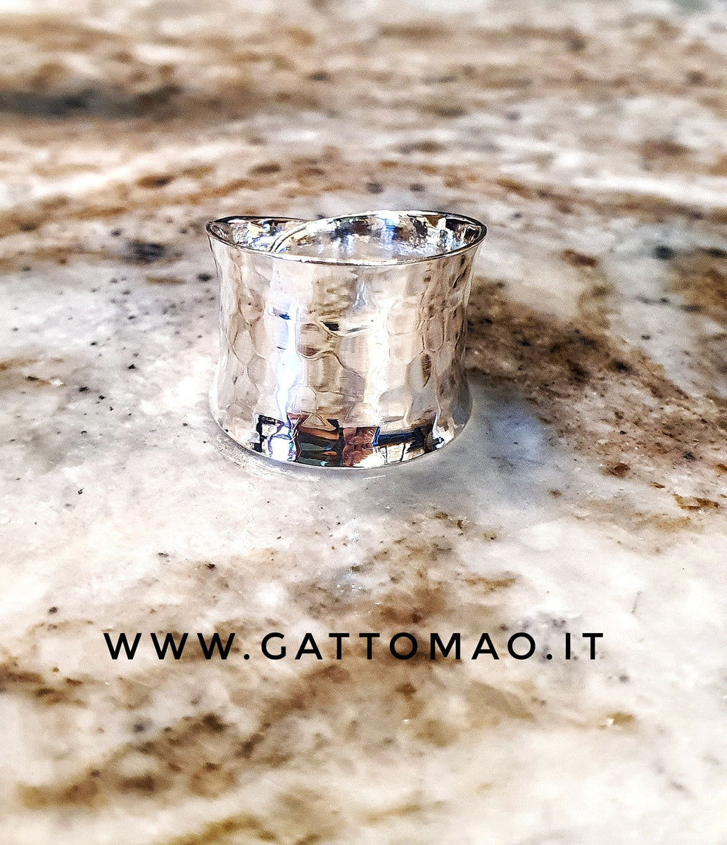 Anello Con Sigillo Semplice Anello Sigillo In Argento Sterling 925 Massiccio - Placca Per Incisione 11x8mm, Fatto A Mano, Per Uomo Anello Uomo Nero Argento - Foto 4