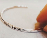G.8101 - Bracciale rigido Argento 925 con incisione Mod. HAMMERED