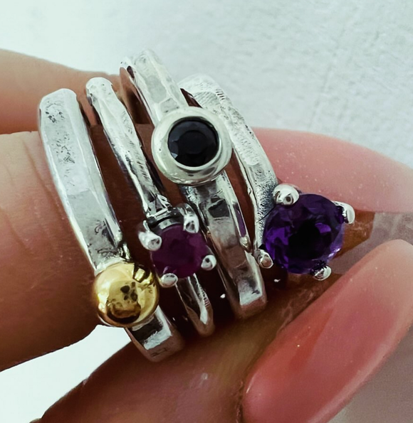 Anello in argento sterling 925 con agata muschiata naturale Anello in argento sterling 925 con agata muschiata naturale
