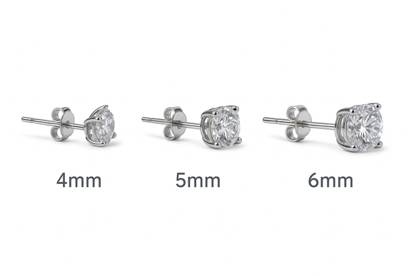 Orecchino Singolo punto luce Argento 925 - versione 4 griffes