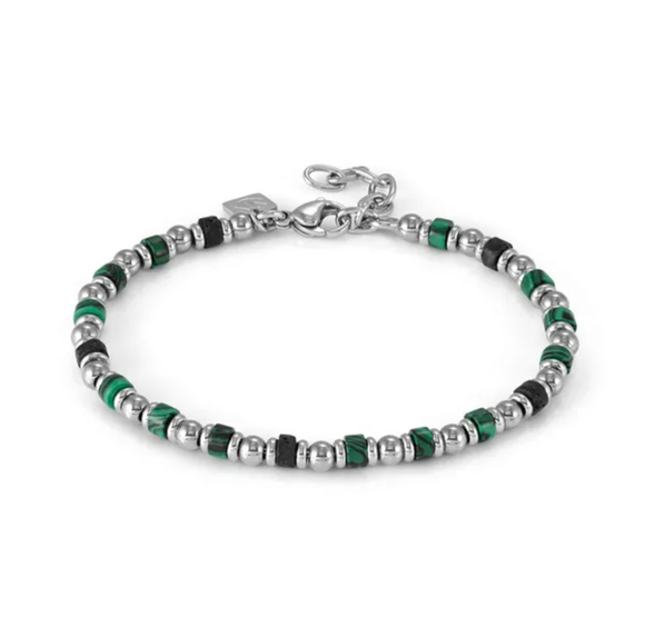10:10 Bracciale Uomo-donna In Giada Naturale 6 Mm E Acciaio Inox – Regolabile, Made In Italy