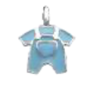 DODO MARIANI - Ciondolo “stopper” Argento 925 - Tutina azzurra