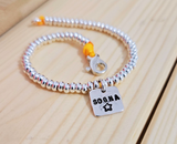 G.L2033 Bracciale Argento 925 rondelline bombate e medaglietta incisa