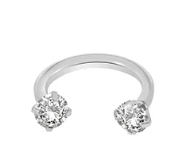 P.0010 - Piercing Acciaio chirurgico - CBB zirconi - 10 millimetri
