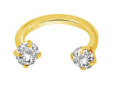 P.0012 - Piercing Acciaio chirurgico - CBB zirconi - 10 millimetri