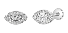 P.0028 - Piercing in TITANIO con zirconi