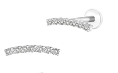 P.0029 - Piercing in TITANIO con zirconi