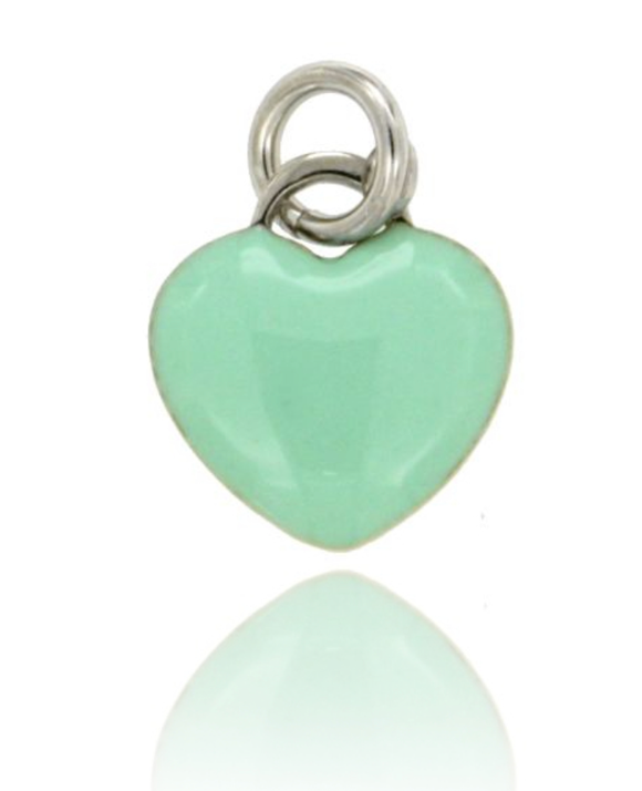 G.B79367 Ciondolo Argento 925 cuore smalto verde acqua