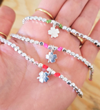 G.Q132 - Bracciale Argento 925 doppio nodino e quadrifoglio - scegli tra 240 colori
