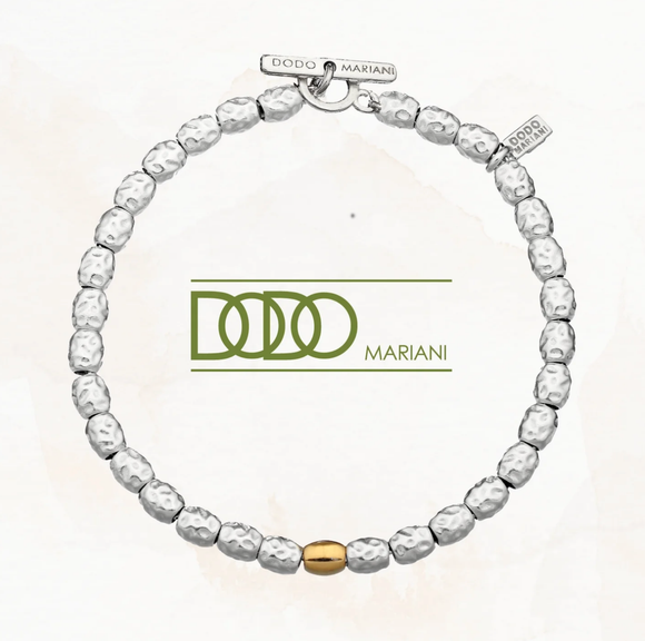DODO MARIANI - Bracciale Ovo Rock con pepita Ovo in oro giallo - Argento e oro