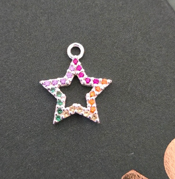 G.C0942 Ciondolo Argento 925 zirconi arcobaleno STELLA
