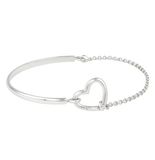 G.A2391 Bracciale cuore apribile centrale MAMMA ANATRA & ANATROCCOLI - Argento 925