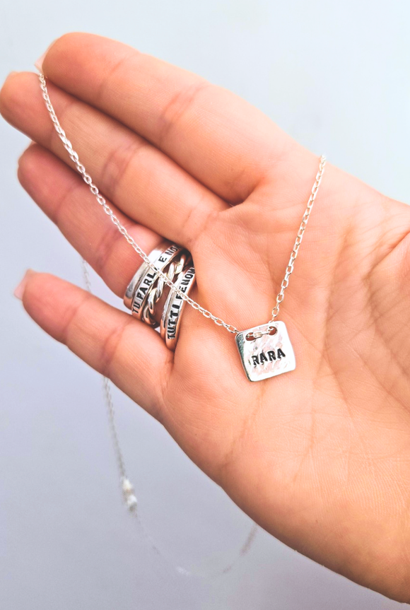 Collana con barra in argento sterling: pendente minimalista con Collana con barra in argento sterling: pendente minimalista con