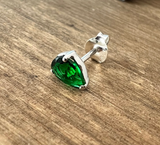 G.2215Q Monorecchino Argento 925 goccia verde