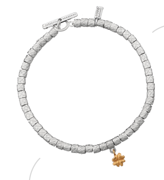 DODO MARIANI - Bracciale pigne small e quadrifoglio in oro giallo