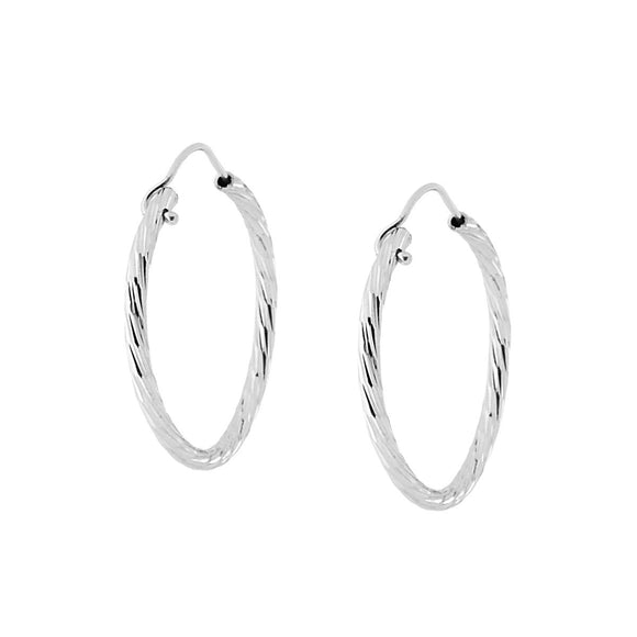 22508 - Orecchini Argento 925 - cerchi diamantati 27mm