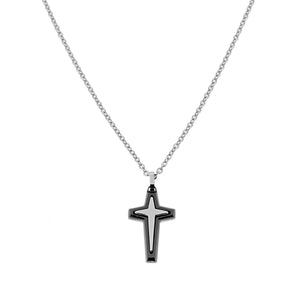 T25179- Collana uomo acciaio inox croce
