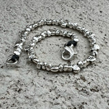 G.2712 Bracciale Argento 925 granelli piccoli e sassolini martellati