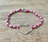 G.19377 Bracciale Argento 925 cuore grande e cubotti