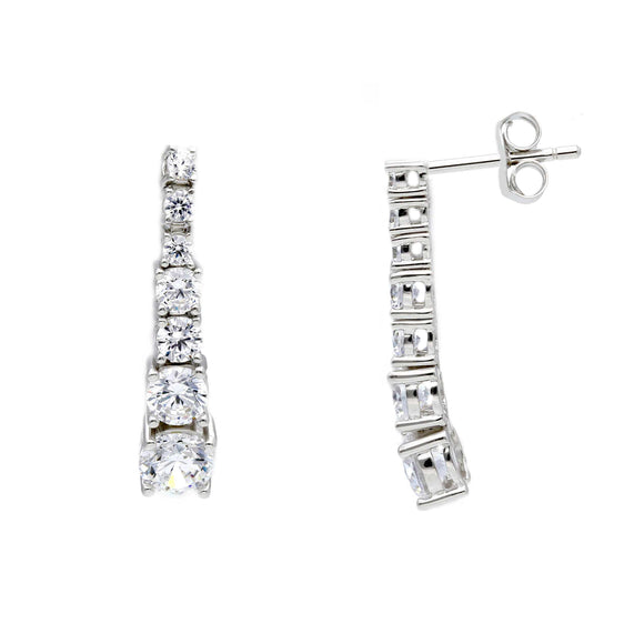 Orecchini Pendenti A Piramide In Argento 925: Triangolo - Foto 1