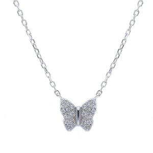 Girocollo farfalla zirconi - Argento 925