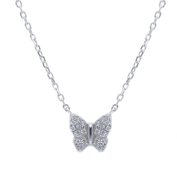 Girocollo farfalla zirconi - Argento 925