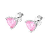 31489 - Coppia Orecchini cuore rosa Argento 925