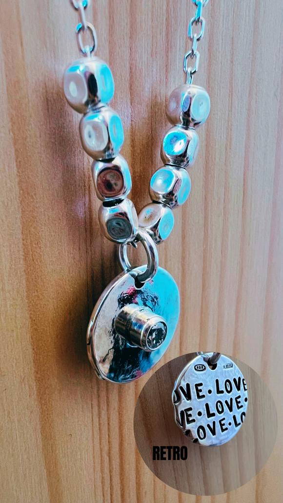 G.EC003 Collana ECO Argento 925 e moissanite - cubotti piccoli