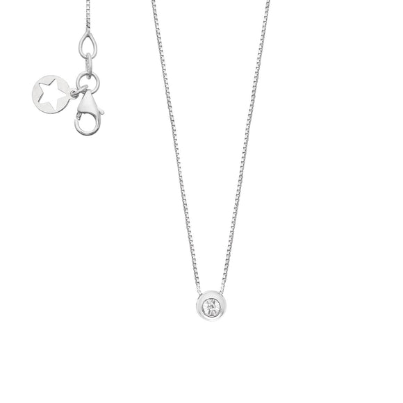 COMETE GIOIELLI - Girocollo oro bianco e diamante - cod.KGLB1401