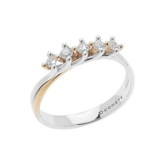 COMETE GIOIELLI Anello in oro bianco e rosa e diamanti naturali cod. ANB2658