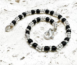 G.2680 Bracciale o cavigliera (scegli la variante) nero Argento 925