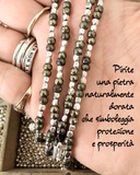 G.2104P - Bracciale Argento 925 e Pirite - pietra naturalmente dorata che simboleggia protezione e prosperità