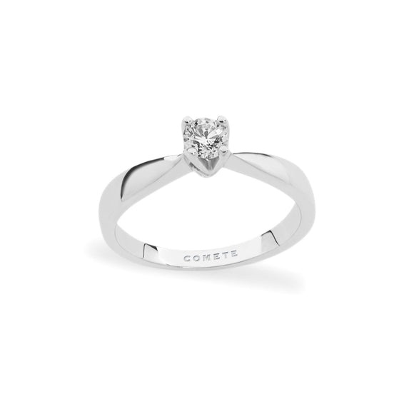 COMETE GIOIELLI Solitario in oro bianco e diamante naturale cod. ANB2062